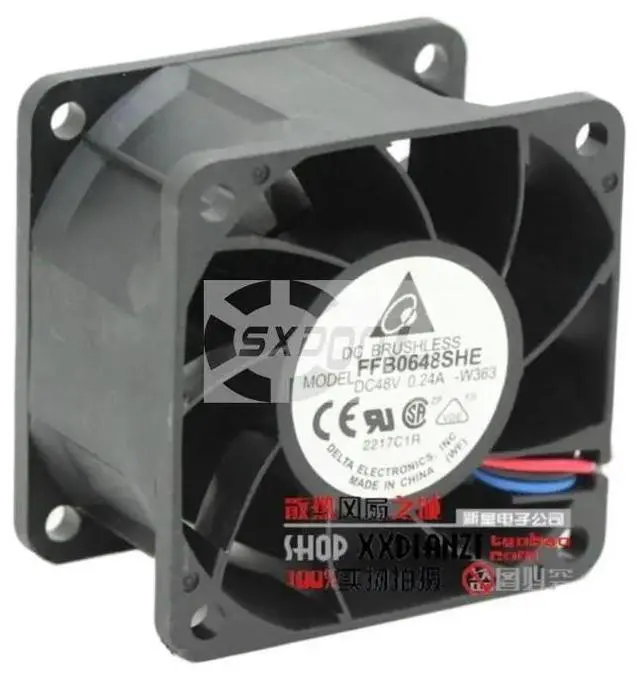 Main image of 60mm 48V Fan for Delta FFB0648SHE 60x60x38mm Dual Ball Bearing Cooling High Efficiency Industrial Applications
