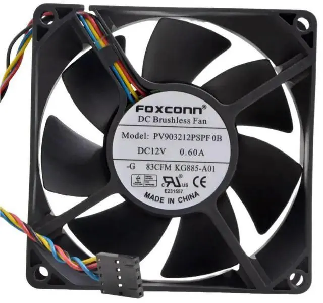Alt view image 2 of 3 - For PV903212PSPF-0A 90x90x32mm DC 12V 0.6A PWM Server Inverter Cooling Fan 83CFM