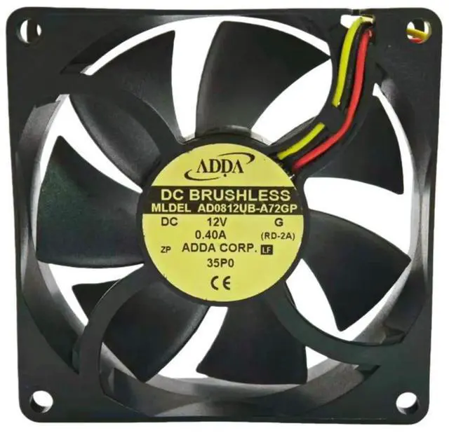 Alt view image 2 of 3 - For ADDA AD0812UB-A72GP 80x80x25mm DC 12V 0.40A Ball Bearing Cooling Fan 3900RPM 50CFM 41dBA High Airflow Silent Fan