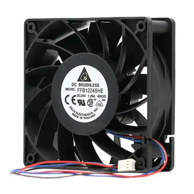 Alt view image 2 of 3 - for delta FFB1224SHE 12038 24 v 1.20 5500 RPM big air volume converter cooling fan for 120*120*38mm