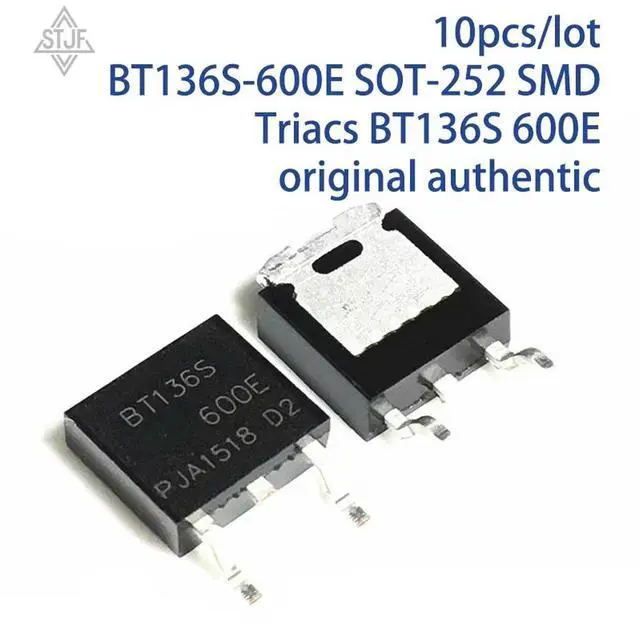Main image of 10pcs/lot BT136S-600E SOT-252 SMD Triacs BT136S 600E authentic