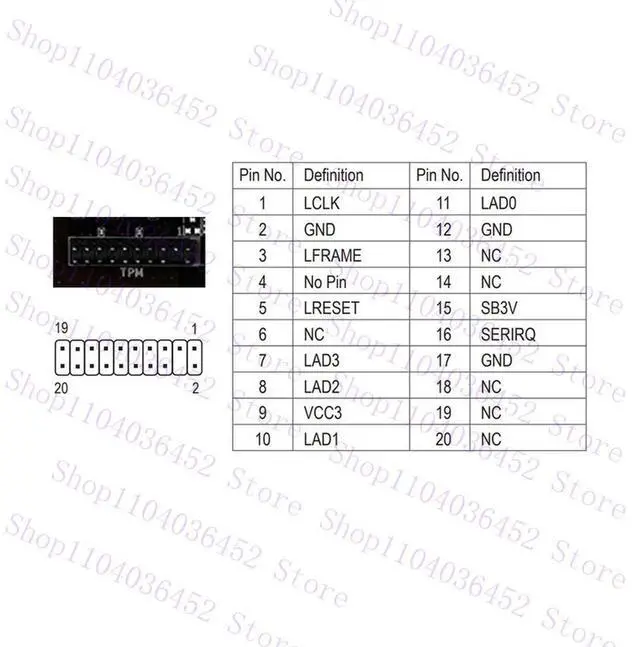 Alt view image 3 of 3 - TPM 2.0 Module Trusted Platform 20Pin for Motherboard GA-AB350-Gaming