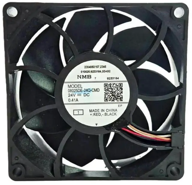 Alt view image 3 of 3 - 24V 0.41A 08025DE-24Q-CMD Inverter / PV Inverter Cooling Fan, High Airflow DC Brushless Fan for Industrial Equipment