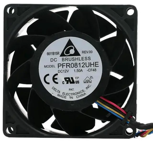 Alt view image 2 of 3 - 80mm Fan for Delta PFR0812UHE 8038 12V 1.50A High Airflow Case Cooling Servers, Computers, Electronics