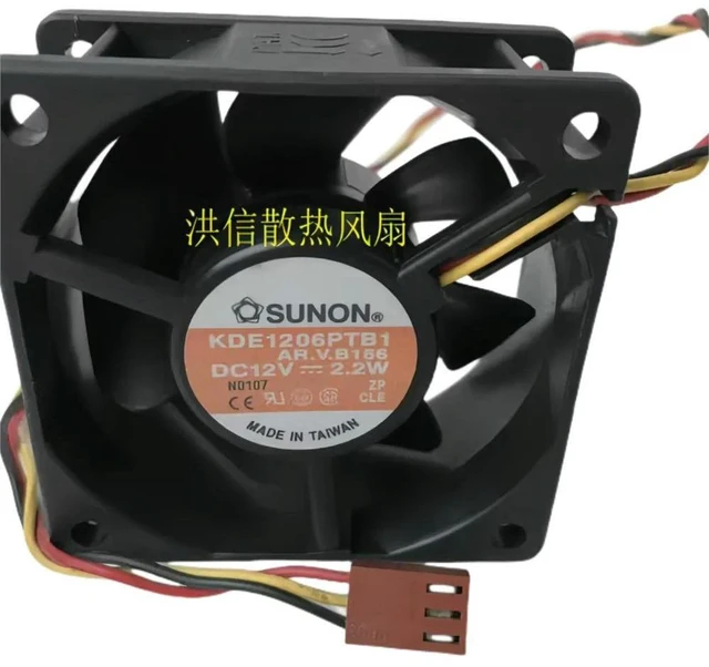 Main image of 2pcs 6cm Fan for KDE1206PTB1 60mm 12V 2.2W 3-Wire Axial Cooling