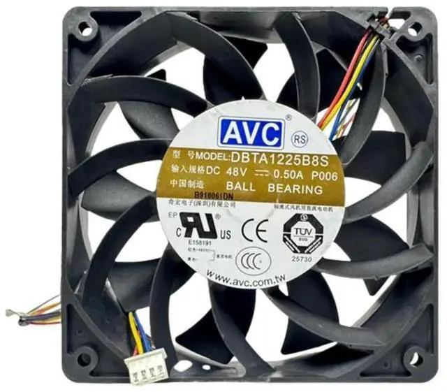 Alt view image 2 of 3 - For AVC DBTA1225B8S 120mm 48V 0.5A PWM High Speed Industrial Cooling Fan 12025 4500RPM Server Switch Cooling