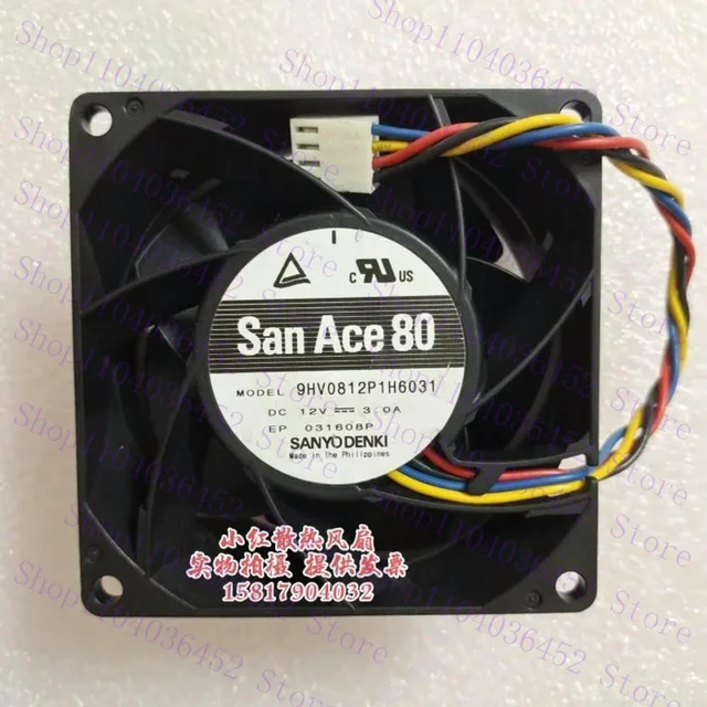 Main image of for Sanyo Denki 9HV0812P1H6031 DC 12V 3.0A 80x80x38mm 4-Wire Server Cooling Fan
