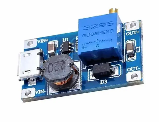 Main image of DC DC Step Up Power Supply Booster MT3608 For Replace XL6009 Micro USB 2A Adjustable 2-24V To 28V Step-up Module