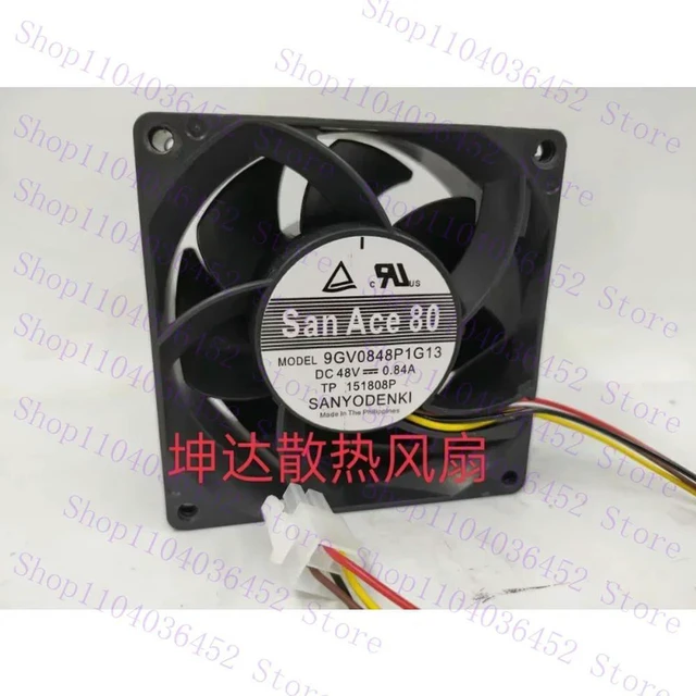 Alt view image 2 of 2 - for Sanyo Denki 9GV0848P1G13 DC 48V 0.84A 80x80x38mm 4-Wire Server Cooling Fan