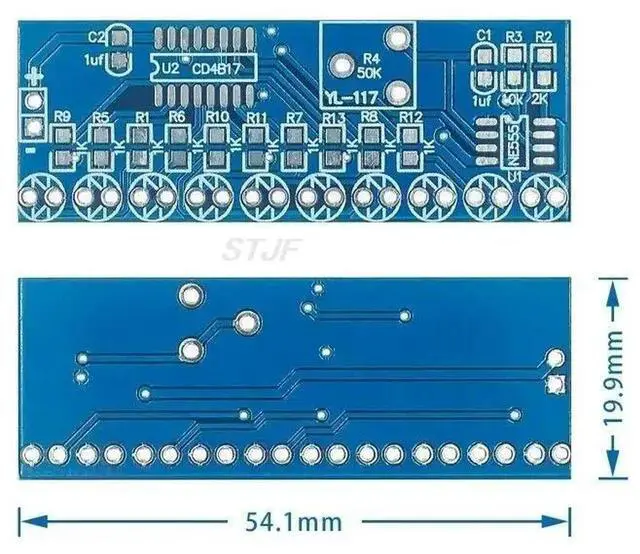 Alt view image 2 of 2 - Electronics Kits NE555+CD4017 Light Water Flowing Light LED Module DIY Kit