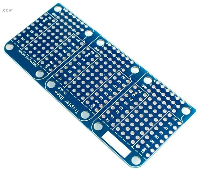 Alt view image 2 of 3 - Triple Shield For WeMos D1 Mini Dua Sided Perf Board For Compatible