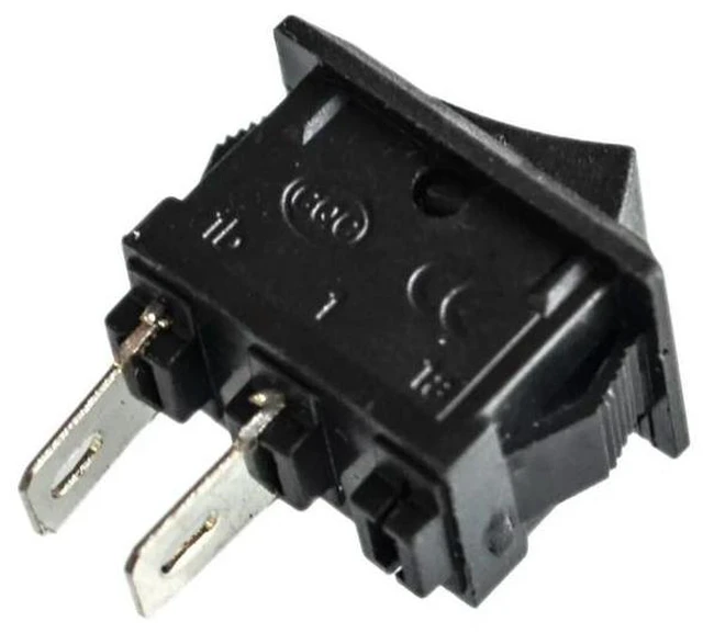 Alt view image 2 of 2 - 5pcs ON / OFF Rocker Switch, 117S 2-Pin 250V3A 125V6A ON-OFF Black Plastic 2 Pin