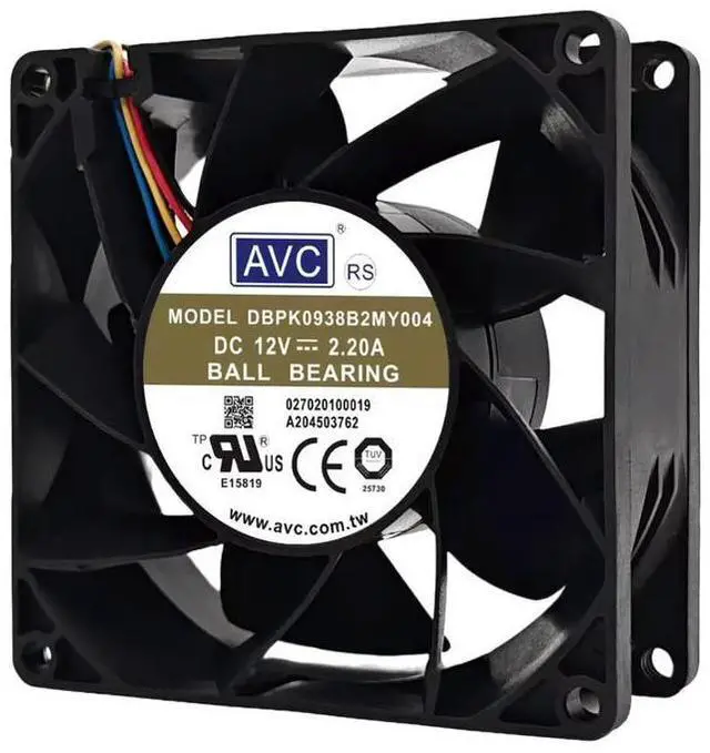 Alt view image 3 of 3 - For AVC DBPK0938B2MY004 90x90x38mm DC12V 55.3W 12900RPM High Speed Industrial Axial Cooling Fan 9cm