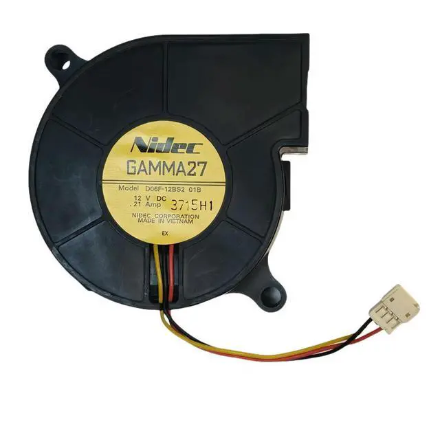 Alt view image 3 of 3 - 6025 D06F-12BS2 01B 60x60x25mm Centrifugal Blower Fan - 12V 0.21A 4600RPM High-Speed Cooling Fan for Projectors, Electronics