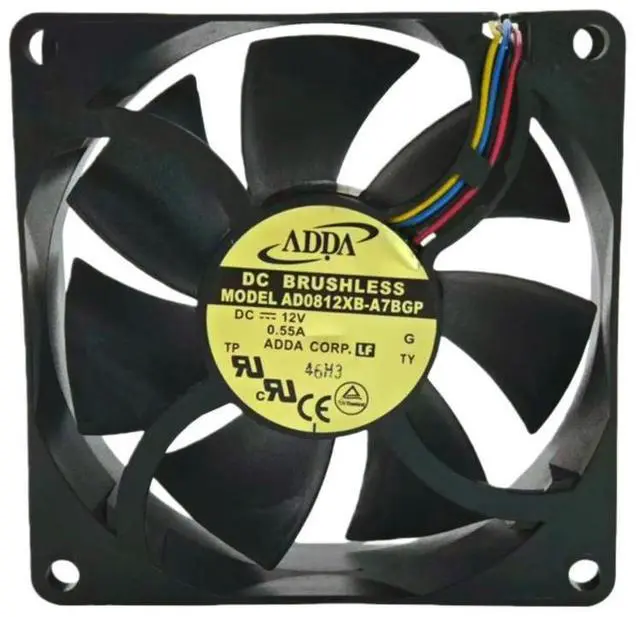 Alt view image 2 of 3 - for ADDA AD0812XB-A7BGP 12V 0.55A 8025 Ball Bearing Cooling Fan 3-Pin 80mm High Airflow 4000RPM for Power Supply and PC Case