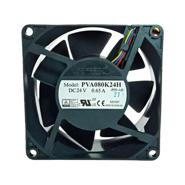 Alt view image 2 of 3 - PVA080K24H 8038 24V PWM Fan 0.65A 5880RPM 9.7W Dual Ball Bearing Industrial Cooling Fan for Control Cabinet Network Switch Serve