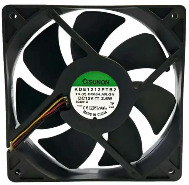 Alt view image 2 of 3 - for KDE1212PTB2 12025 12V 0.21A Cooling Fan, 91.9CFM High Airflow with Lock Protection, 3-Pin Ball Bearing