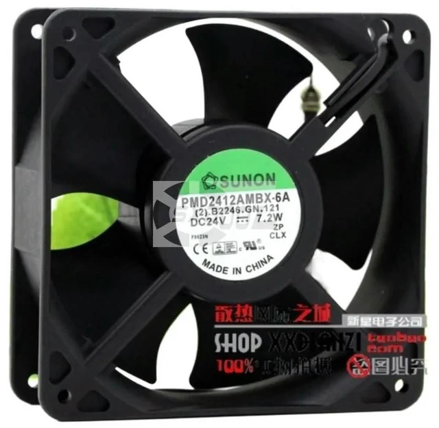 Alt view image 2 of 3 - 12038 Fan for PMD2412AMBX-6A 24V Cooling Fan, 7.2W, 120x120x38mm, Inverter Axial Industrial & HVAC