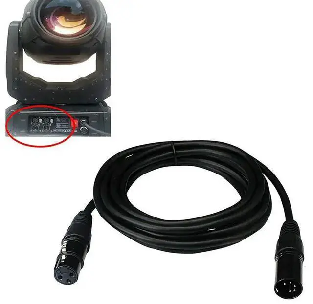 Alt view image 3 of 3 - 2X DMX Stage Light Cable,DJ XLR Cable,3-Pin Female XLR To 5-Pin Male XLR DMX Turnaround Connection For Moving Head