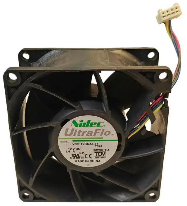 Alt view image 2 of 3 - For V80E12BGA5-57 12V 1.4A 4-Wire PWM Dual Ball Bearing High Speed Server Cooling Fan Industrial Computer Cabinet Cooler