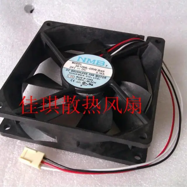 Alt view image 3 of 3 - 3610ML-05W-B49 9225 9025 9cm DC 24V 0.16A For Fanuc series 16/18 TA, MA, TB, MB, TC, MC cooling fan