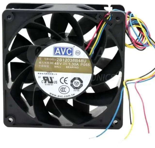 Main image of For AVC 2B12038B48U -P055 DC 48V 1.3A 12cm 120mm 12038 4-wire PWM server inverter axial cooling fans cooler