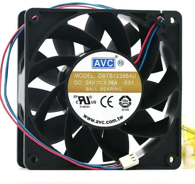 Main image of 120mm Fan for AVC DBTB1238B4U 24V Cooling Fan, 12cm 12038, 5500RPM, 215CFM High Airflow, Frequency Converter