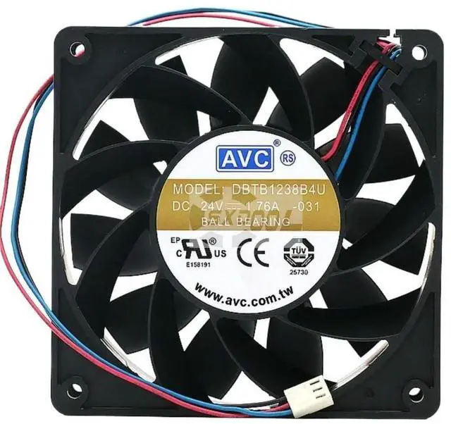 Alt view image 2 of 3 - 120mm Fan for AVC DBTB1238B4U 24V Cooling Fan, 12cm 12038, 5500RPM, 215CFM High Airflow, Frequency Converter