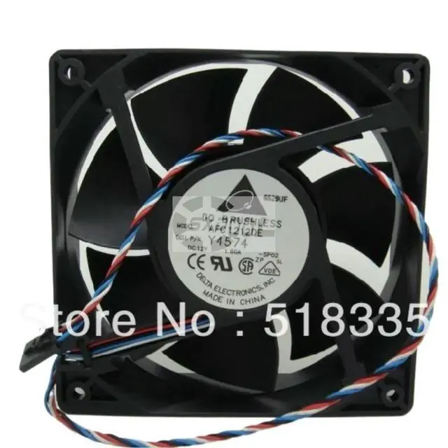 Alt view image 2 of 3 - 120mm 12V DC Cooling Fan, 1.6A, Dual Ball Bearing, 12038 High-Speed, Powerful Airflow for Server & Industrial