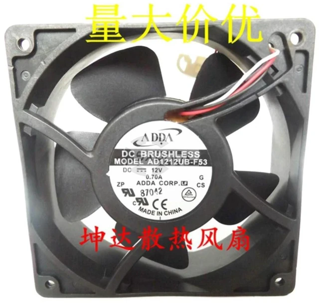 Main image of 12038 Fan 12cm For Adda AD1212UB-F53 120x120x38mm 12V 0.70A Dual Ball 3200RPM 120CFM Industrial Fan