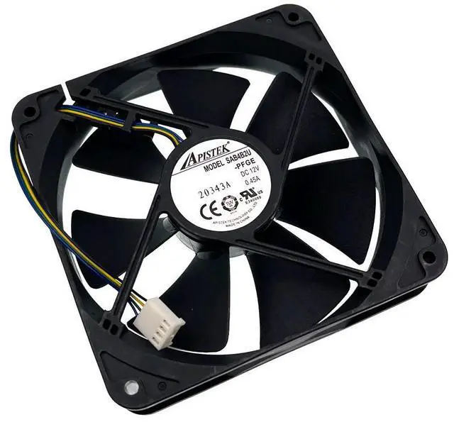 Alt view image 2 of 3 - SAB4B2U -PFGE 120mm 12cm PWM Water Block Watercooler Cooling Fan,120X120X25mm 12V Dual Ball Bearing 2700RPM for ApistFans