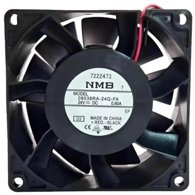 Main image of for 08038RA-24Q-FA 80x80x38mm DC24V Cooling Fan, 0.80A 91.8CFM 6500RPM, High Airflow for Inverter, Industrial Equipment