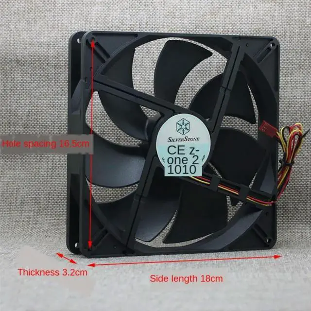 Alt view image 3 of 3 - 180mm Pc Case Cooling Fan 18cm RL4Z S1803212L-3M 12V 0.15A Wire Cooler