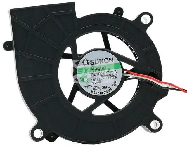 Alt view image 2 of 3 - Projector Blower Fan for GB1207PTV3-A 12V 1.02W 70mm Turbofan Cooling | 7025, 3-Wire, Speed Measuring