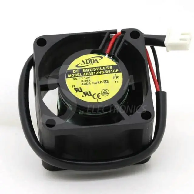 Alt view image 3 of 3 - 38mm Fan for ADDA AD3812HB-B51GP 12V 0.25A DC Cooling Fan, Dual Ball ,9000RPM, 10CFM Computer Case Power Supply