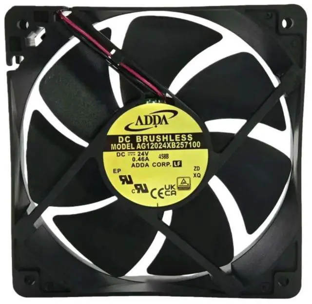 Main image of For ADDA AG12024XB257100 120x120x25mm DC 24V 0.46A High Airflow Cooling Fan 5100RPM 235m³/h Dual Ball Bearing Fan