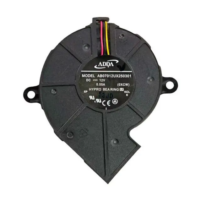 Alt view image 2 of 3 - For ADDA AB07012UX250301 70x70x25mm DC 12V 0.55A Blower Turbo Cooling Fan 3-Wire High Air Pressure Dual Ball Bearing Silent