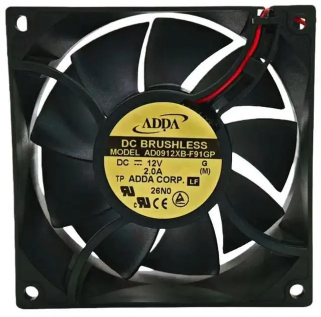 Main image of for ADDA AD0912XB-F91GP DC 12V 2.00A 9238 92x92x38mm Dual Ball Bearing Cooling Fan 5400RPM 135CFM High Speed Industrial Fan