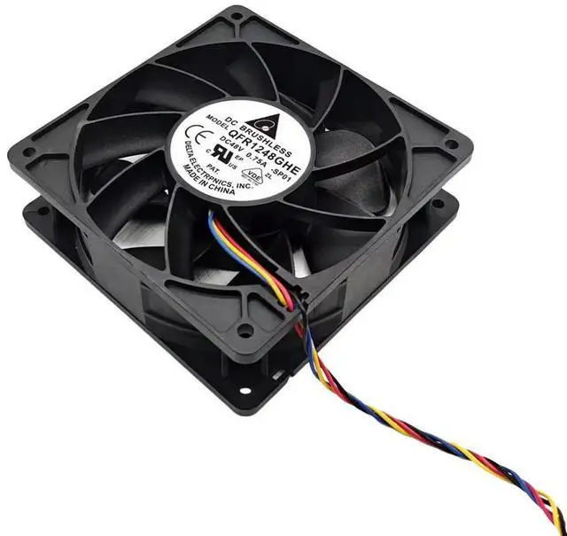 Main image of 12038 for Delta QFR1248GHE 48V 0.75A PWM Cooling Fan - 120x120x38mm, 6000RPM, 24W, 4-Wire Ball Bearing, Industrial Bl
