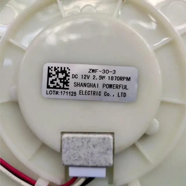 Alt view image 3 of 3 - refrigerator cooling fan ZWF-30-3 DC12V 2.5W 1870RPM for BCD-201WEC B15184 .4-5 or else