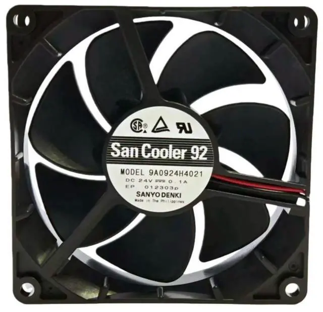 Alt view image 2 of 3 - for Sanyo 9A0924H4021 92x92x25mm 24V 0.1A Cooling Fan, 51.2CFM 3150RPM for Inverter, Power Supply, Audio Amp, Low Noise 33dBA,