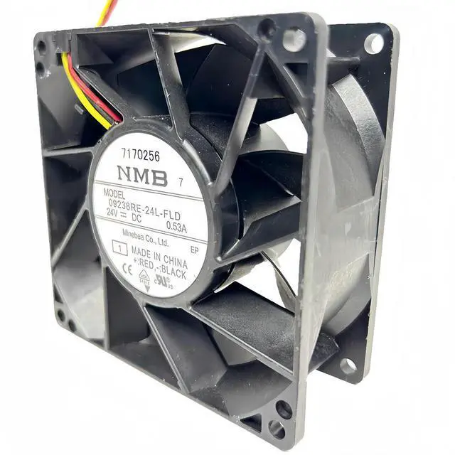 Alt view image 2 of 3 - 09238RE-24L-FLD 92x92x38mm 24V 0.53A Cooling Fan, High-Performance 9CM Fan for Yaskawa Inverters, Durable Industrial Cooling