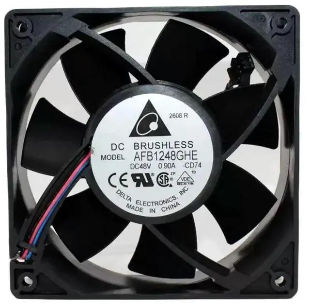 Main image of 120mm X 38mm Fan For Delta 12cm 48V 0.9A High Power Cooling AFB1248GHE 241CFM Industrial/Server