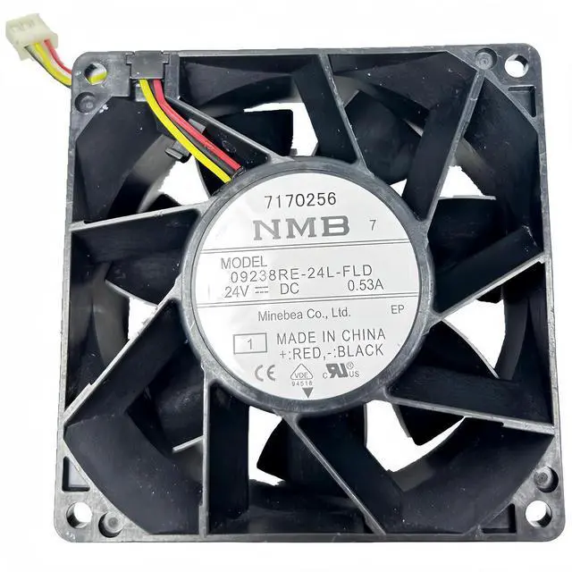 Alt view image 3 of 3 - 09238RE-24L-FLD 92x92x38mm 24V 0.53A Cooling Fan, High-Performance 9CM Fan for Yaskawa Inverters, Durable Industrial Cooling