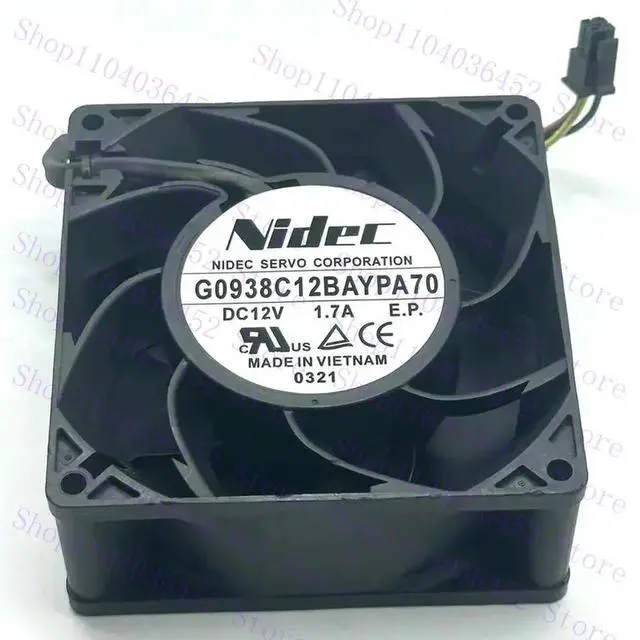 Main image of for Nidec G0938C12BAYPA70 DC 12V 1.7A 90x90x38mm 4-Wire Server Cooling Fan