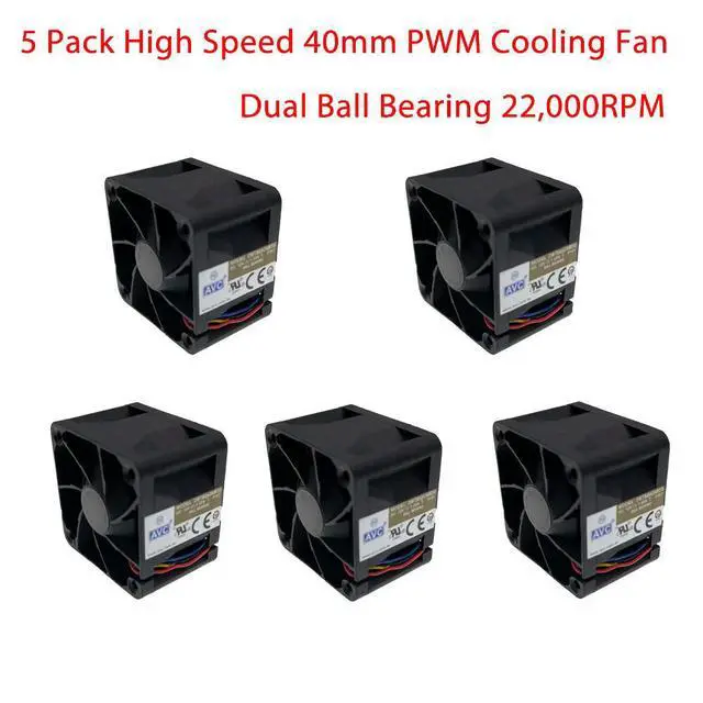 Alt view image 2 of 3 - 5Pack 40mm Powerful Cooling Fan AVC 4028 12V 1A DBTB0428B2G High Speed Rotation RPM Fans 40*40*28mm Dual Ball Bearing 4-wire Pwm