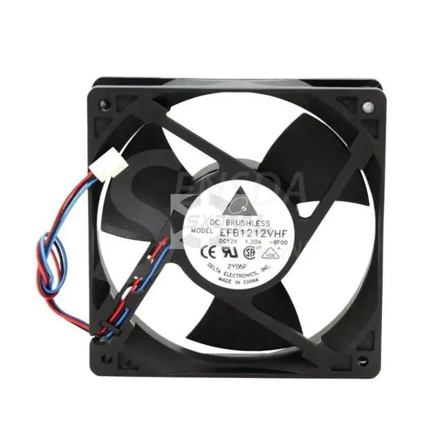 Alt view image 2 of 3 - Delta Electronics EFB1212VHF-BF00 120mm Server Cooling Fan, DC 12V 1.20A, 3-Wire Axial Fan for High-Airflow