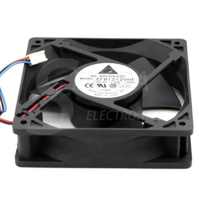 Alt view image 3 of 3 - Delta Electronics EFB1212VHF-BF00 120mm Server Cooling Fan, DC 12V 1.20A, 3-Wire Axial Fan for High-Airflow