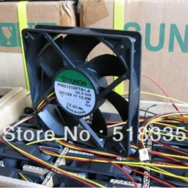 Alt view image 2 of 2 - For PMD1212PTB1-A (2).F.GN 120mm x 25mm 12V 12.0W 3pin 150CFM Case Fan
