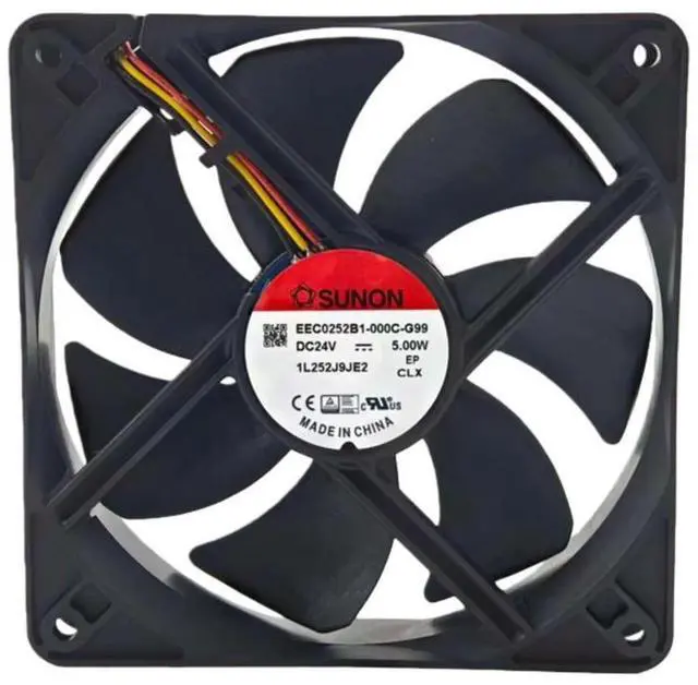 Main image of for EEC0252B1-000C-G99 120x120x25mm DC24V Cooling Fan, 108.2CFM 3100RPM 5W High Airflow for Industrial Equipment, Server